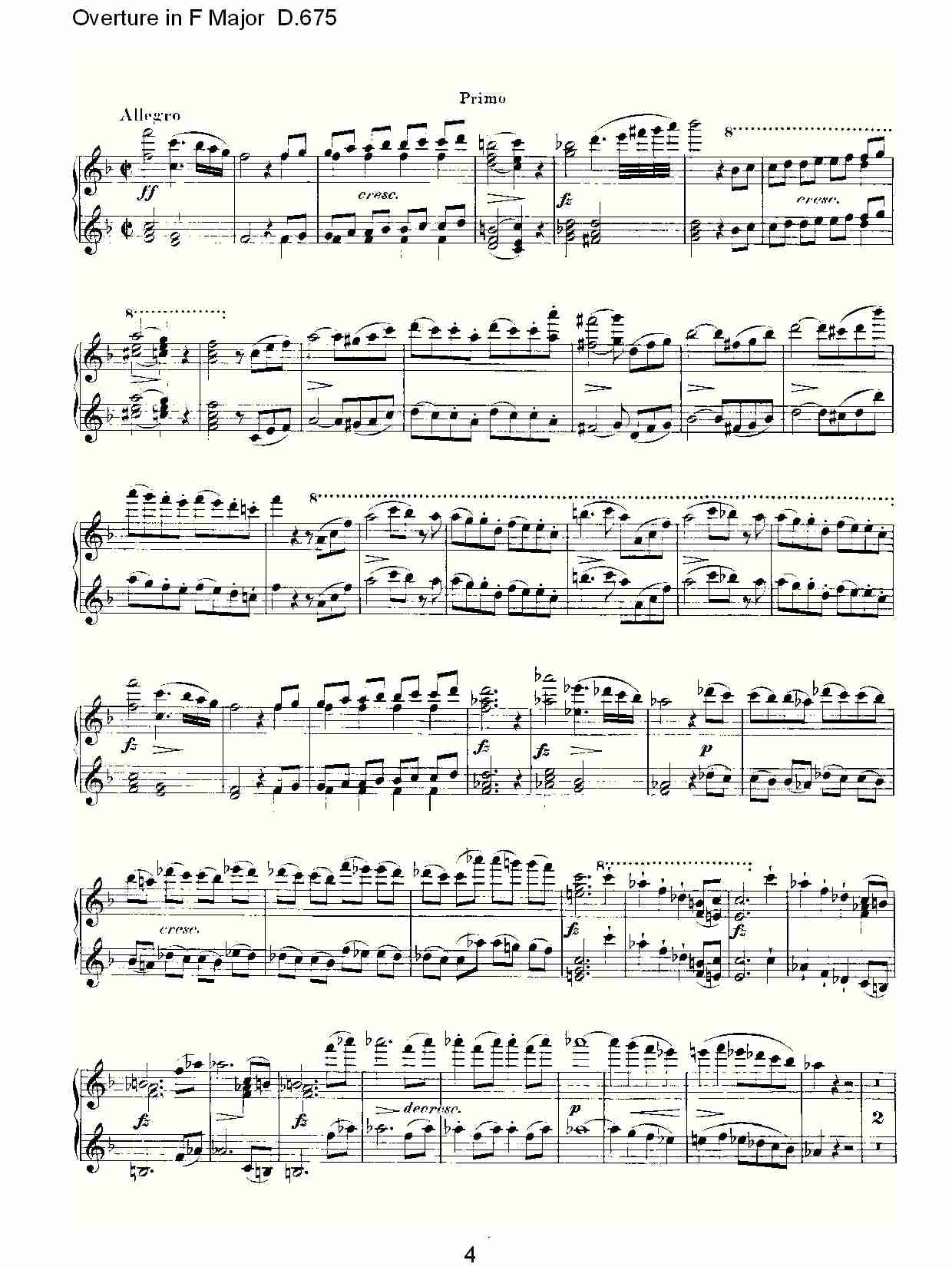 Overture in F Major D.675   Ｆ大调序曲 D.675（一）总谱（图4）