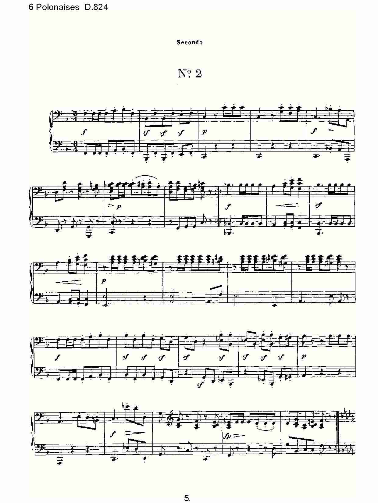 6 Polonaises D.824  6波罗乃兹舞曲D.824（一）总谱（图5）