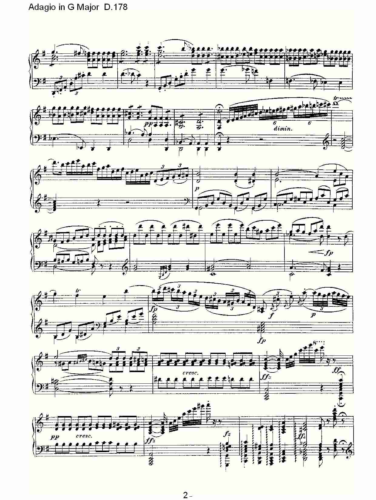 Adagio in G Major D.178    G大调柔板D.178总谱（图2）
