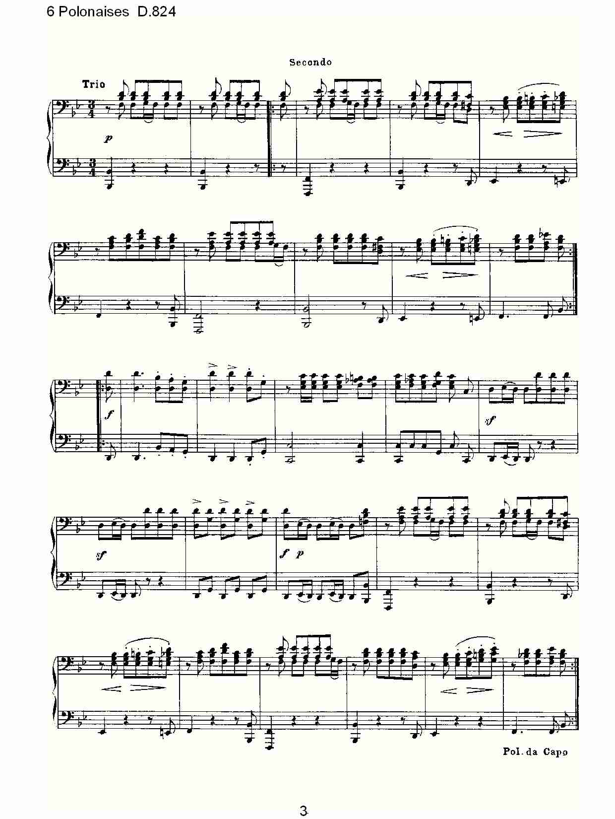 6 Polonaises D.824  6波罗乃兹舞曲D.824（一）总谱（图3）