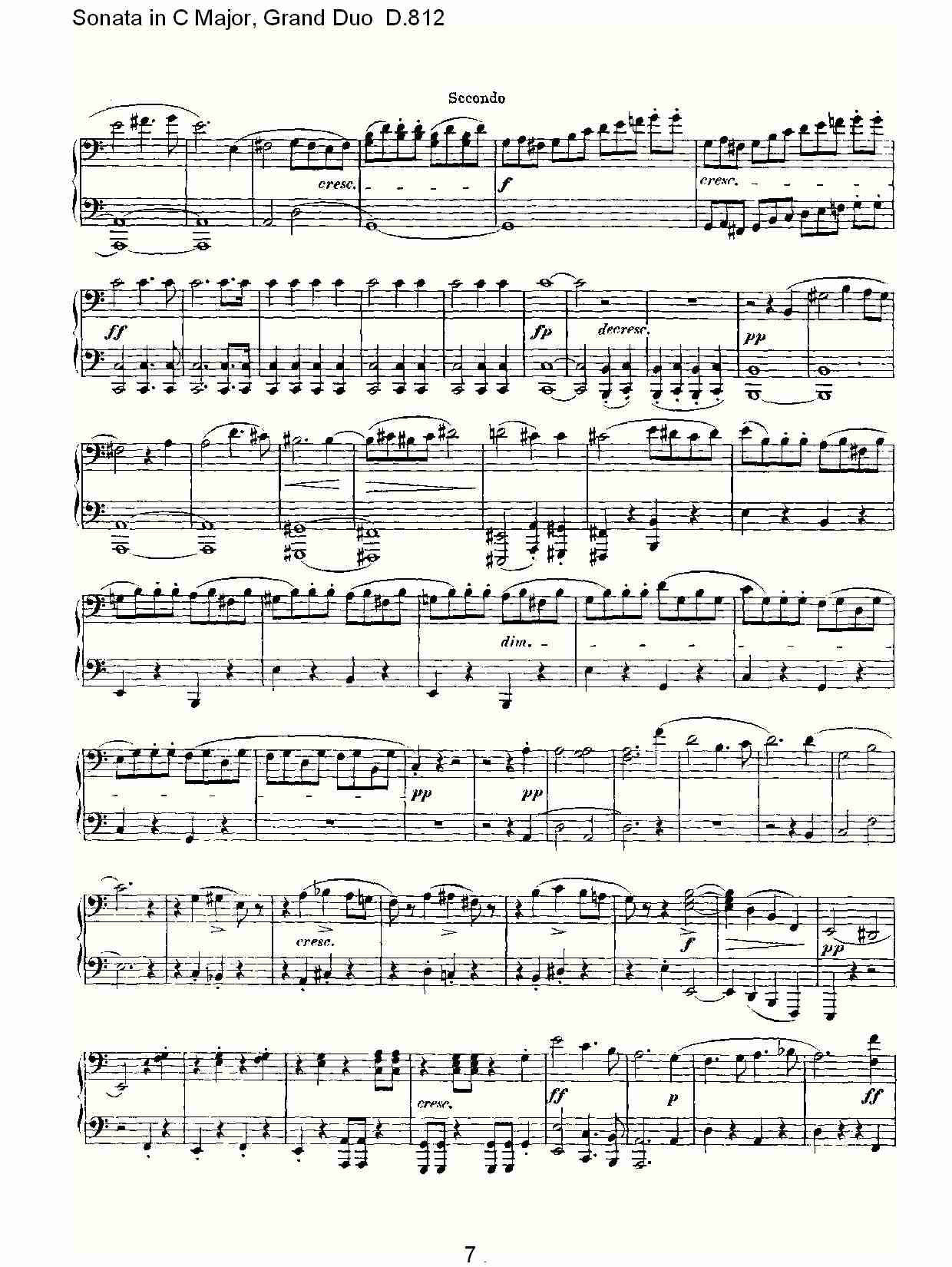 Ｃ大调奏鸣曲，盛大的二重奏D.812（二）总谱（图2）