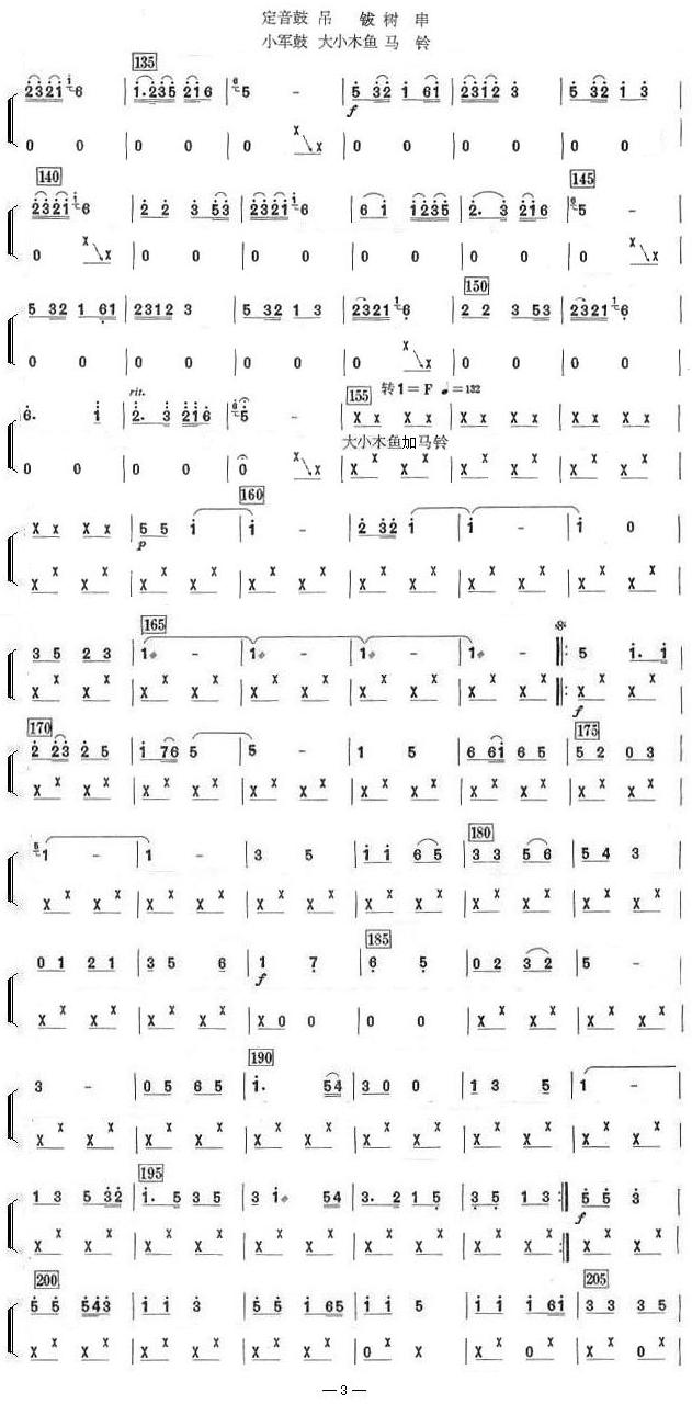 中国电影音乐联奏(打击乐分谱)总谱（图3）