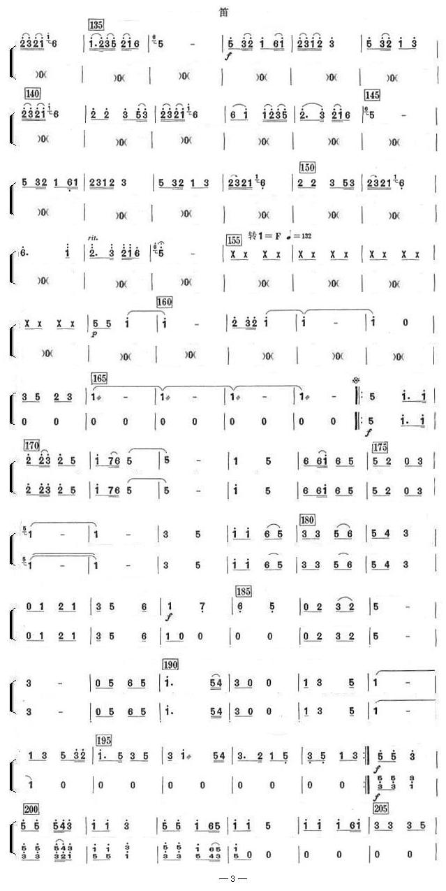 中国电影音乐联奏(笛子分谱)总谱（图3）