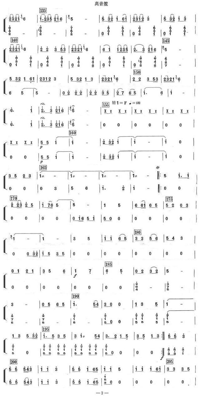 中国电影音乐联奏(高音笙分谱)总谱（图3）