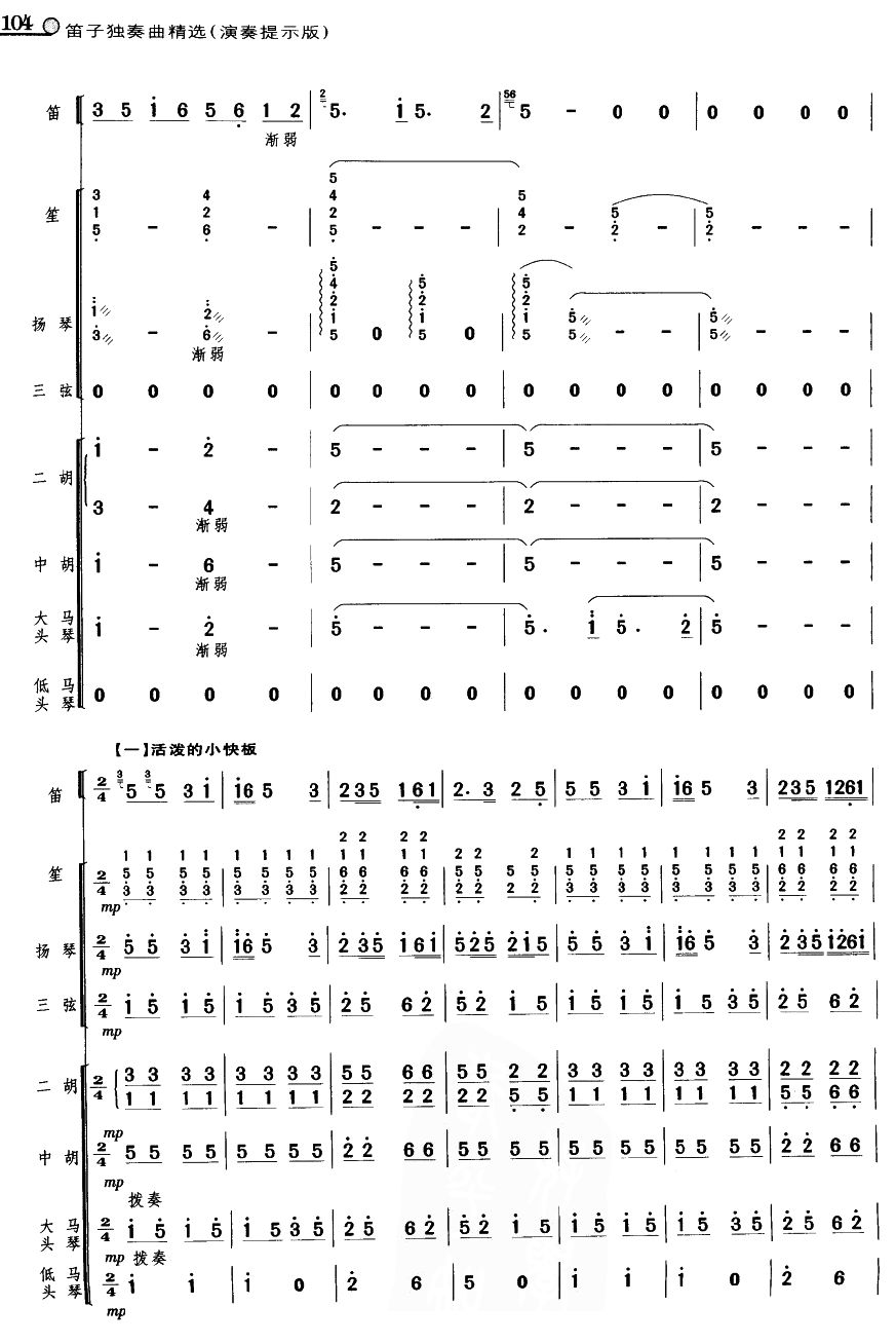 牧笛（民乐队伴奏总谱）总谱（图2）