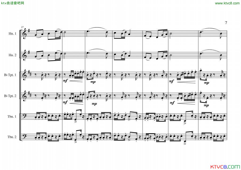 周开屏原创《中国航母前奏曲》铜管六重奏[总谱]7总谱（图1）