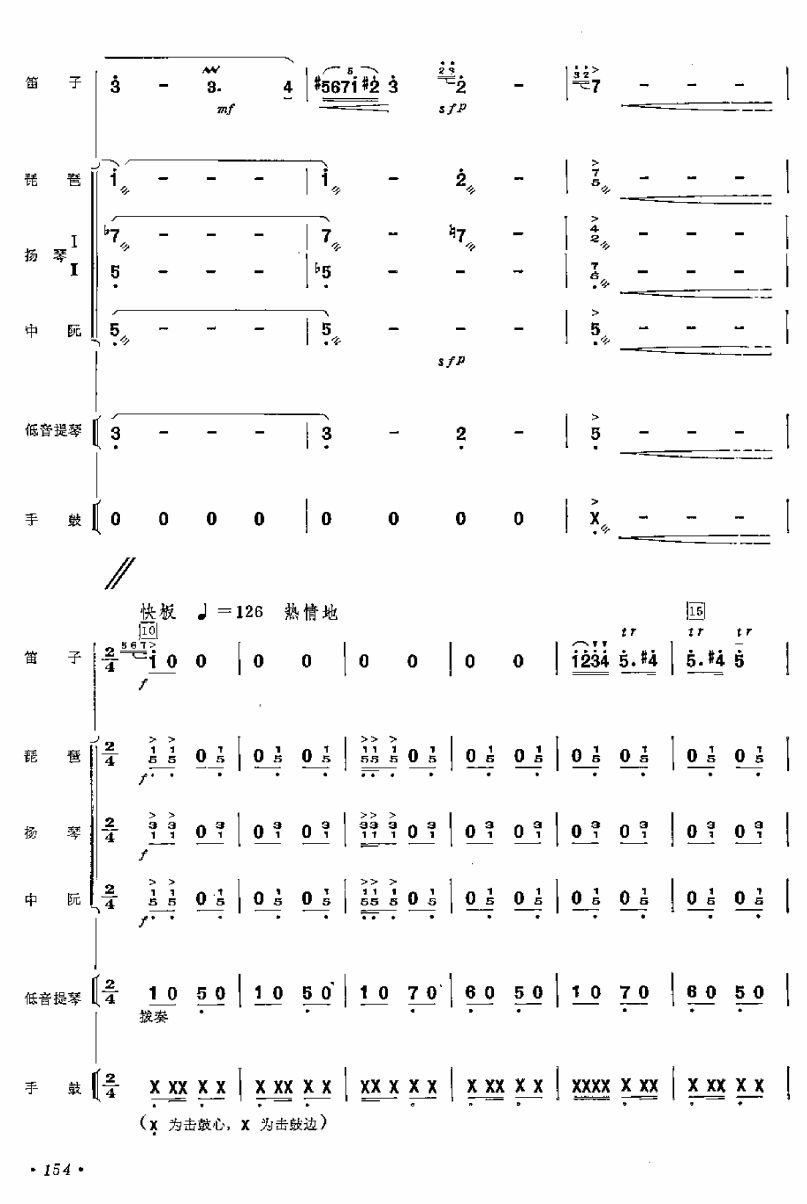 柯尔克孜民歌变奏曲2总谱（图1）