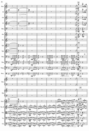 红旗颂(管弦乐总线谱)30总谱（图1）