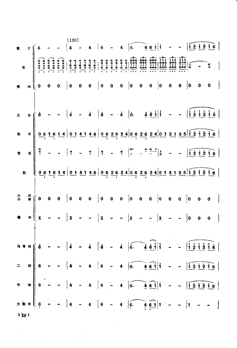 壮锦献给毛主席(民乐小合奏)总谱（图20）