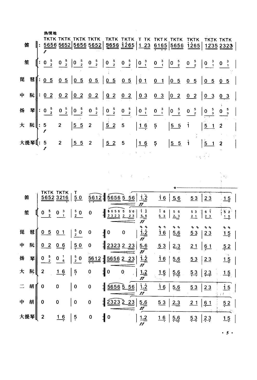 陕北好(笛子独奏民乐伴奏)总谱（图5）