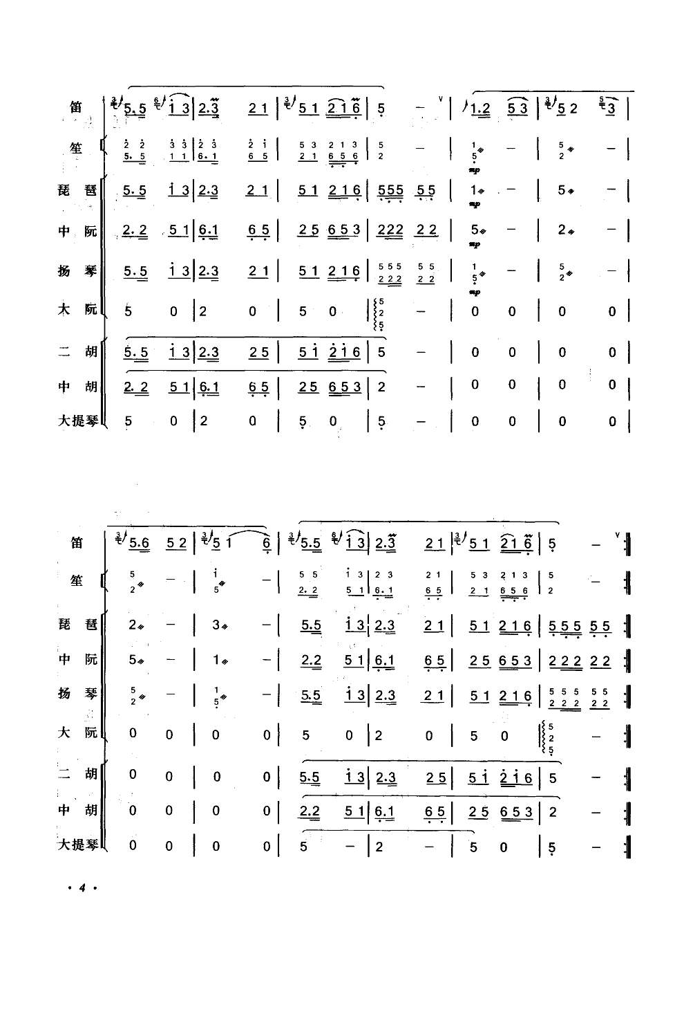 陕北好(笛子独奏民乐伴奏)总谱（图4）