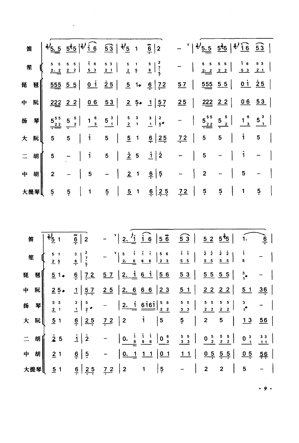 陕北好(笛子独奏民乐伴奏)总谱（图9）