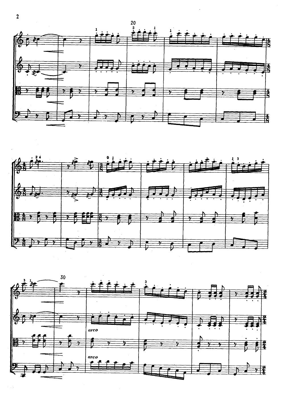 歌唱新西藏（弦乐四重奏）总谱（图2）