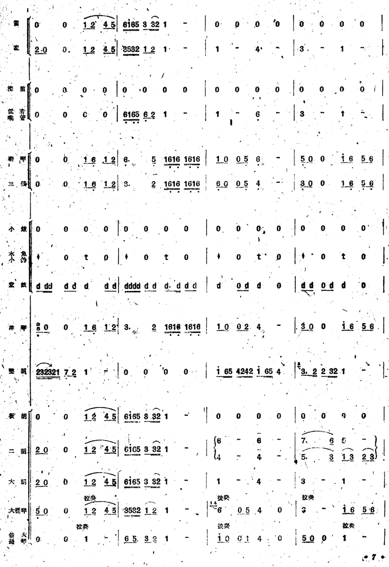 《新春乐》民乐合奏总谱7总谱（图1）