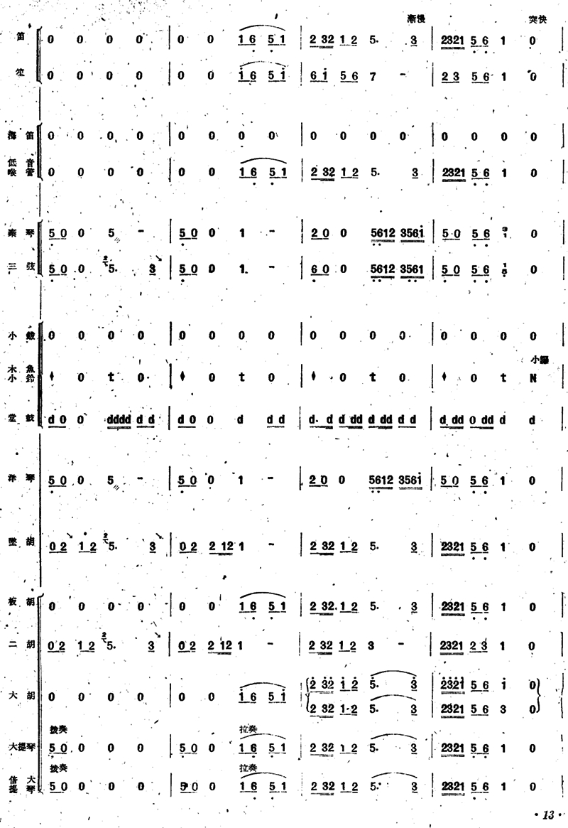 《新春乐》民乐合奏总谱13总谱（图1）