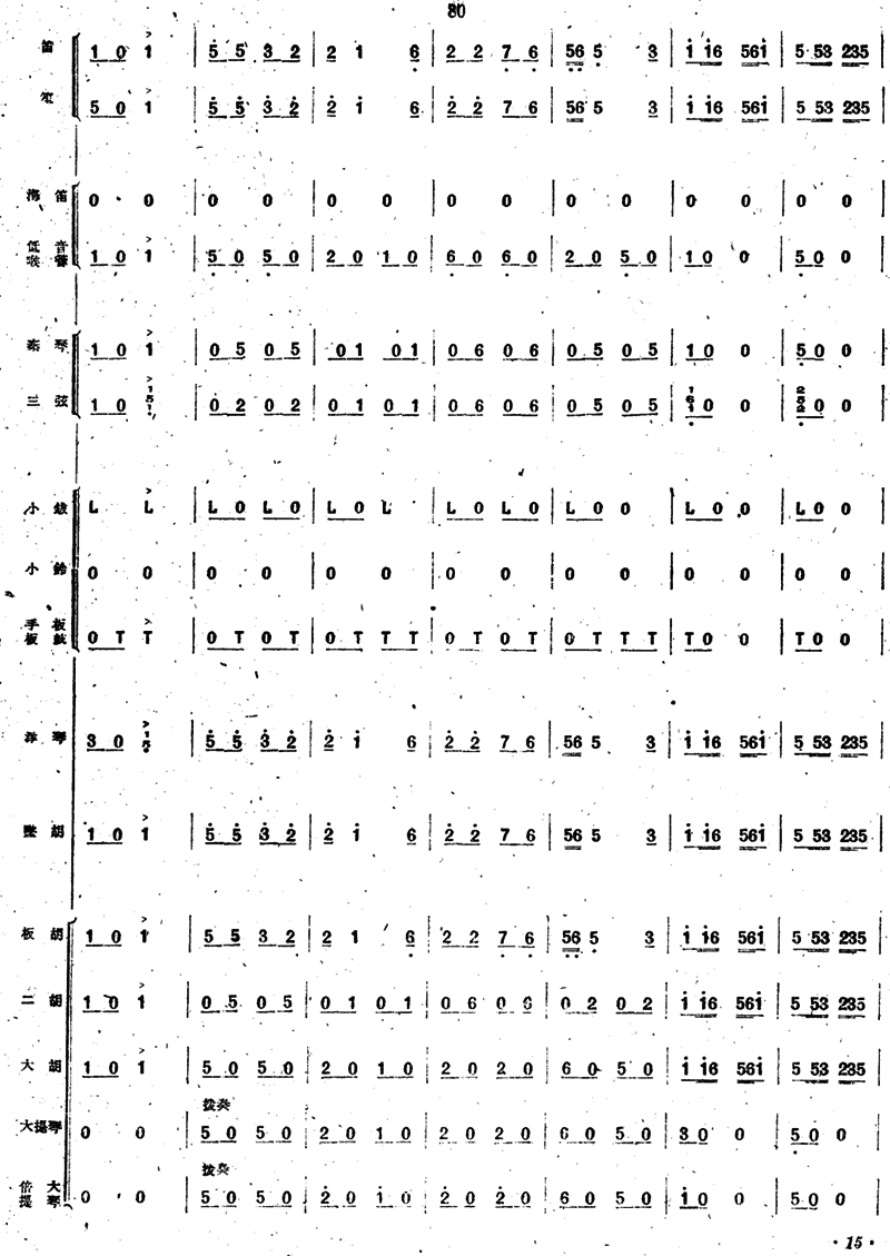 《新春乐》民乐合奏总谱15总谱（图1）