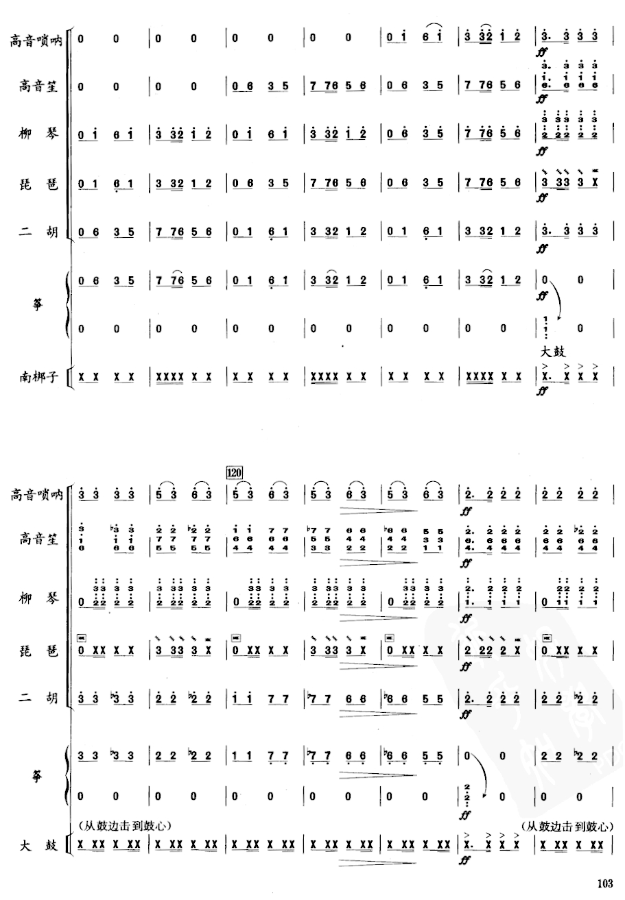 《乡魂》七重奏总谱9总谱（图1）