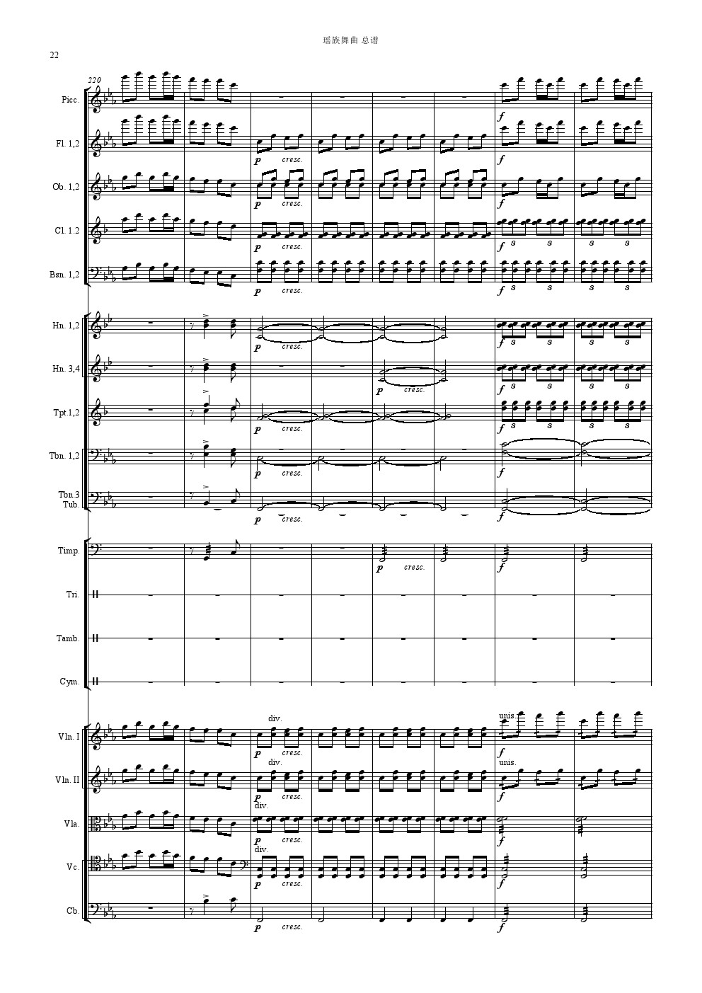 瑶族舞曲（管弦乐总谱）总谱（图22）