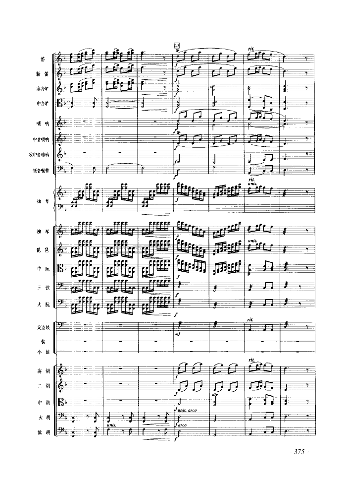 瑶族舞曲（民族管弦乐合奏）（片断）总谱（图7）