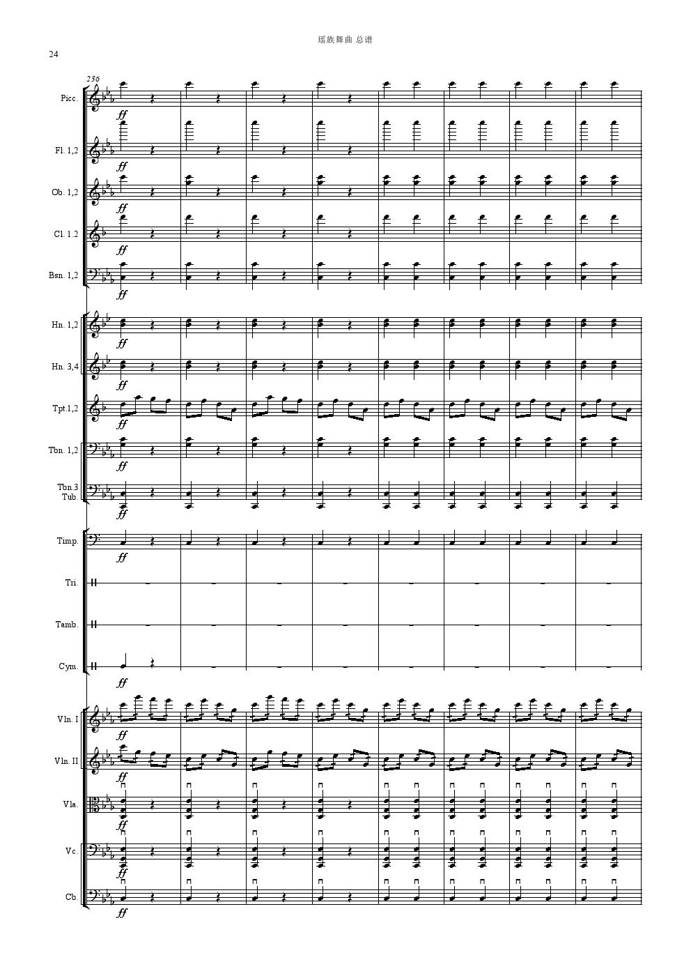 瑶族舞曲（管弦乐总谱）总谱（图24）