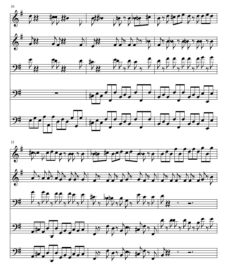 巴赫Ｇ大调铜管五重奏总谱（图6）