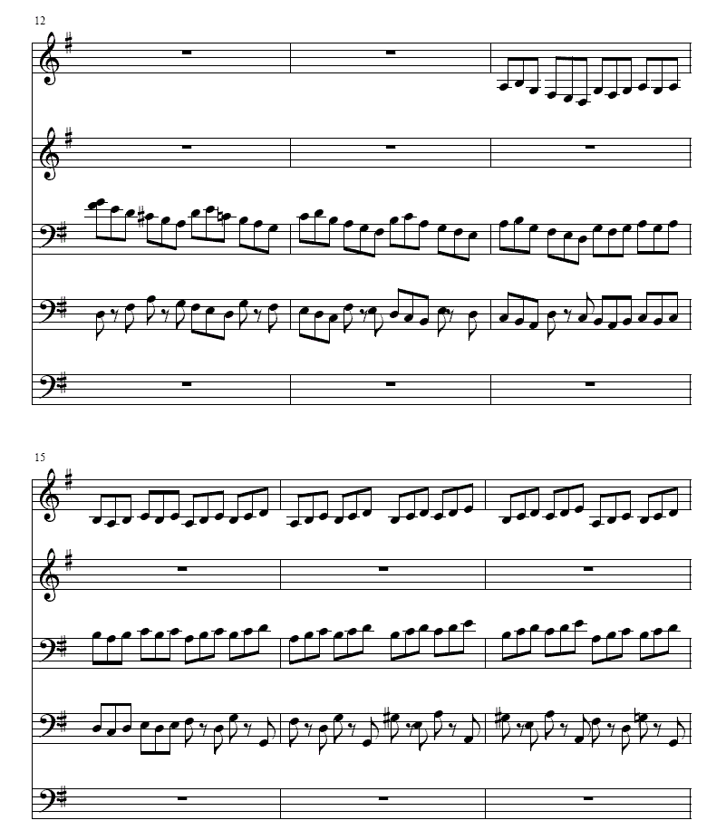 巴赫Ｇ大调铜管五重奏总谱（图3）