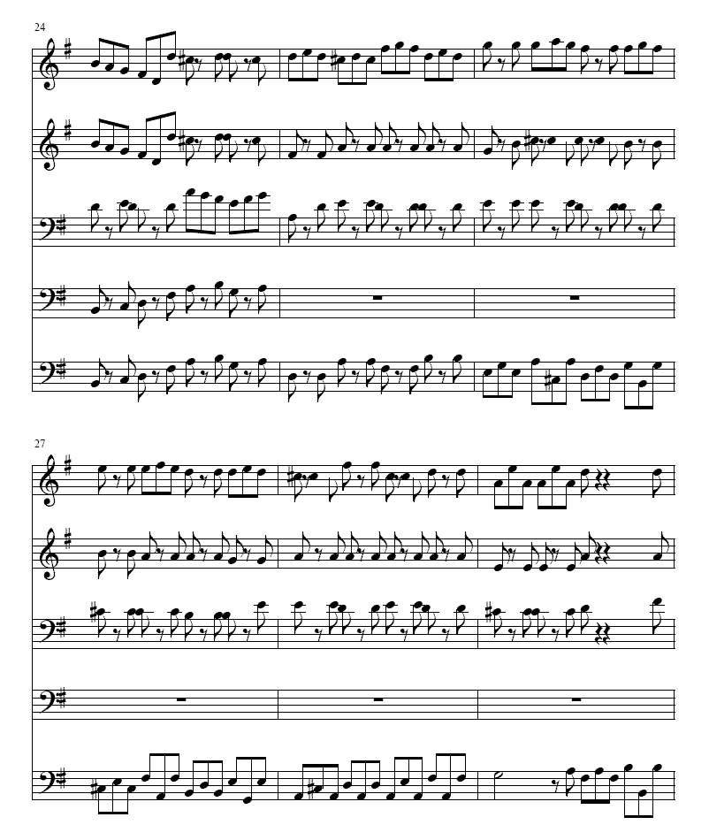 巴赫Ｇ大调铜管五重奏总谱（图5）