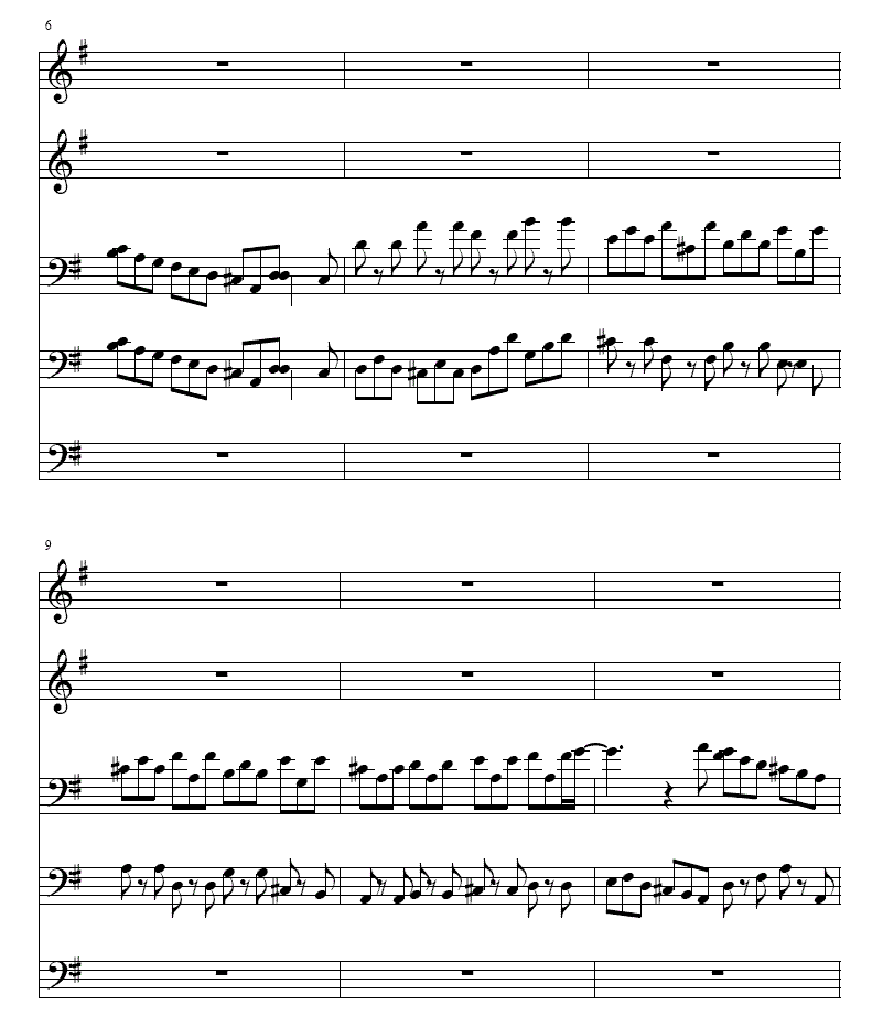 巴赫Ｇ大调铜管五重奏总谱（图2）