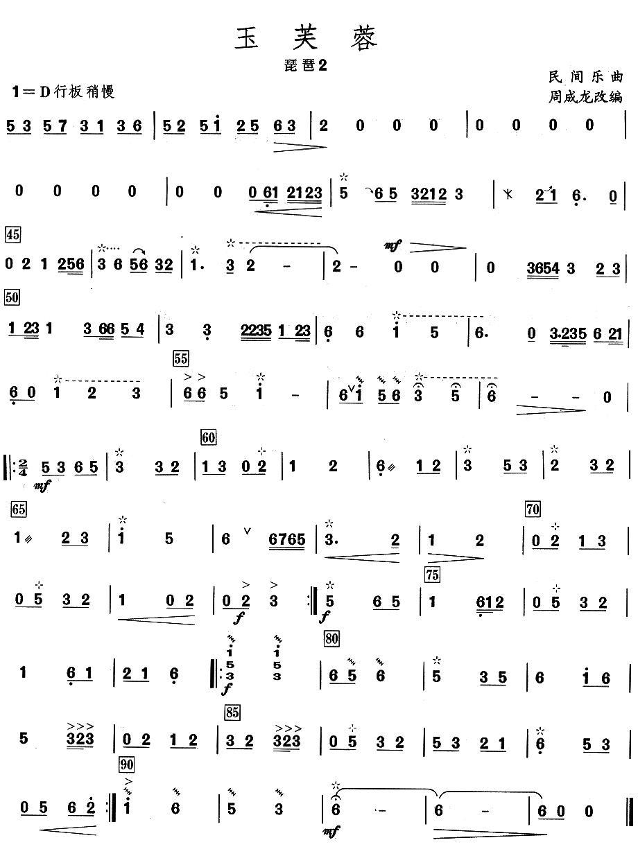 玉芙蓉之琵琶分谱总谱（图2）