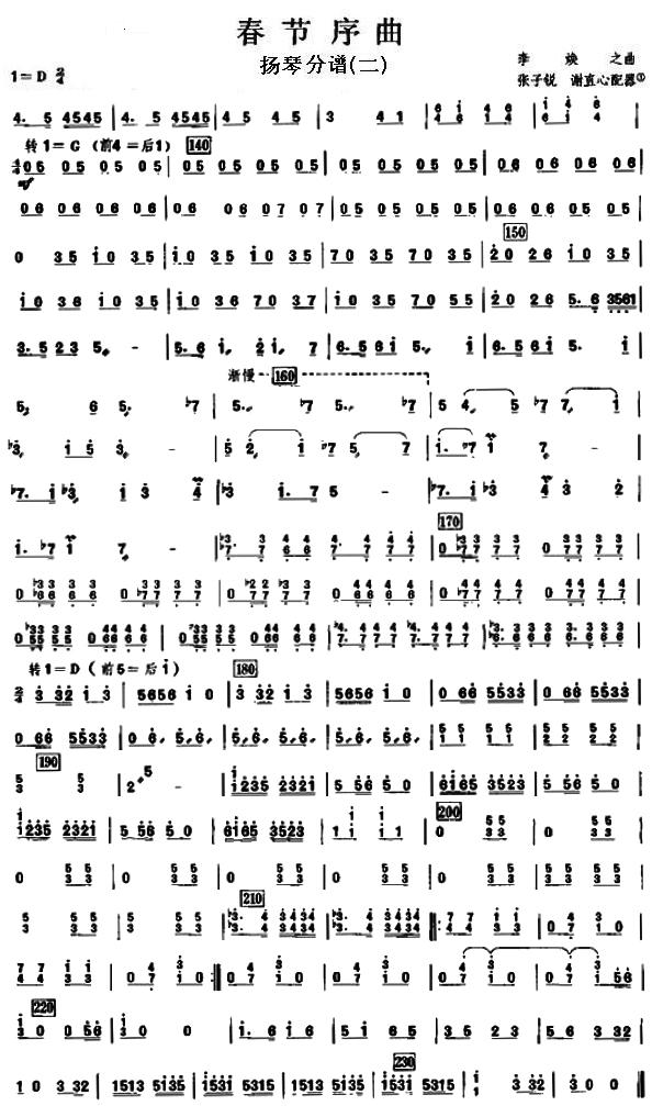 春节序曲之扬琴分谱总谱（图1）
