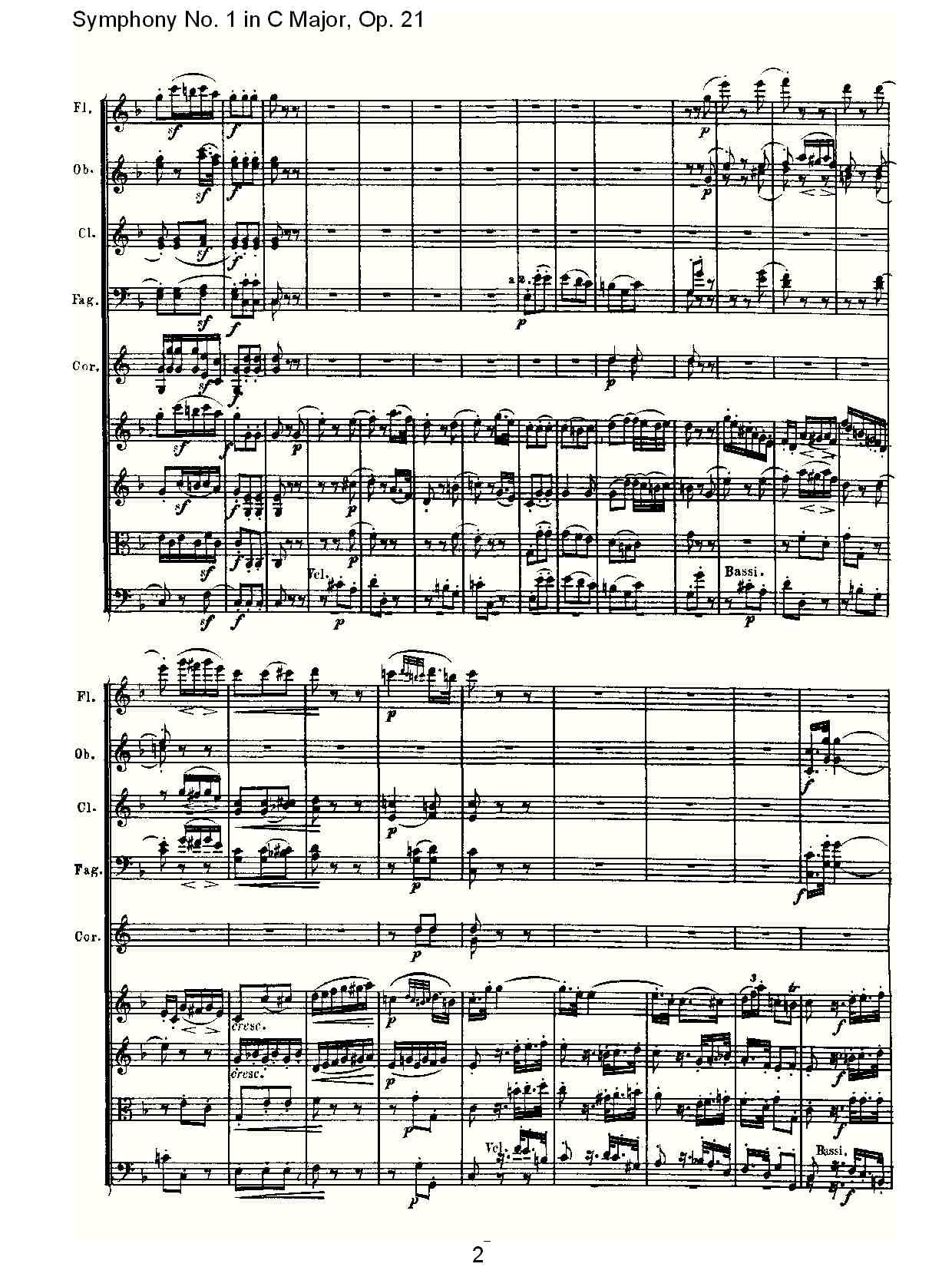 （C大调第一交响曲 Op. 21）第二乐章总谱（图2）