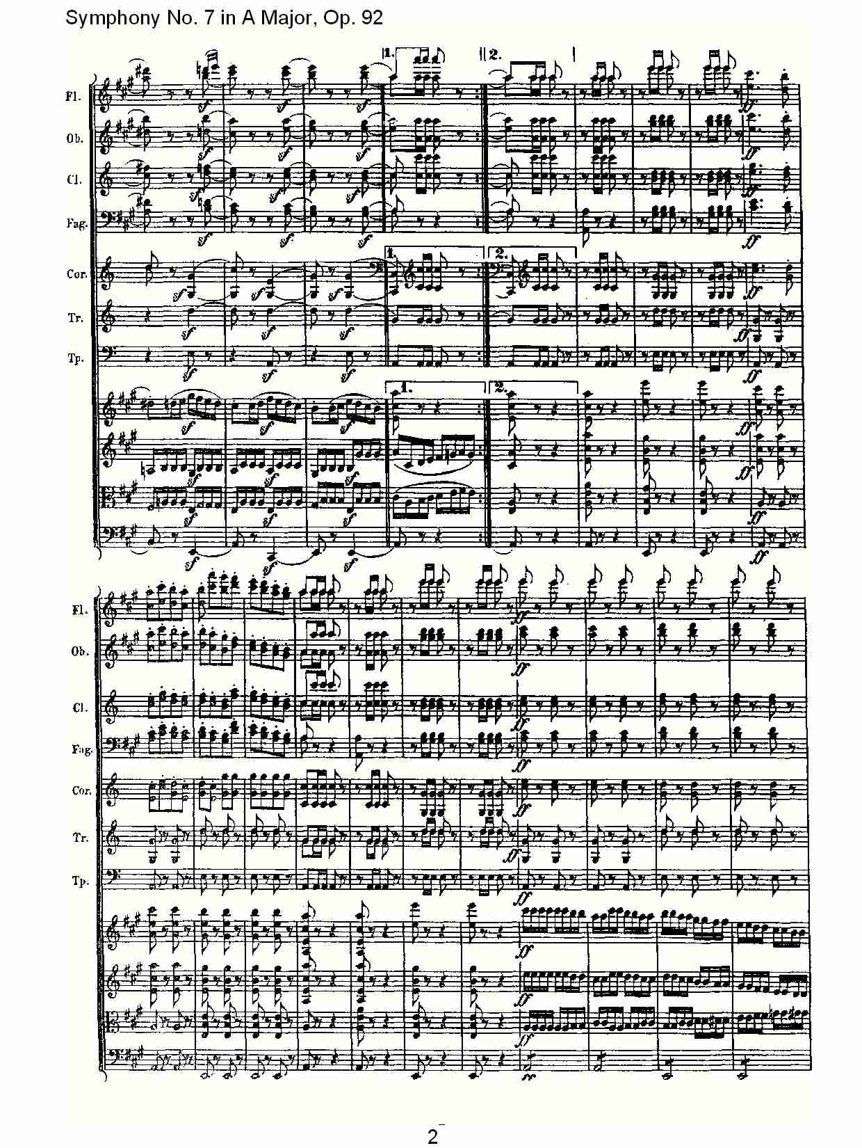 A大调第七交响曲 Op.92 第四乐章总谱（图2）