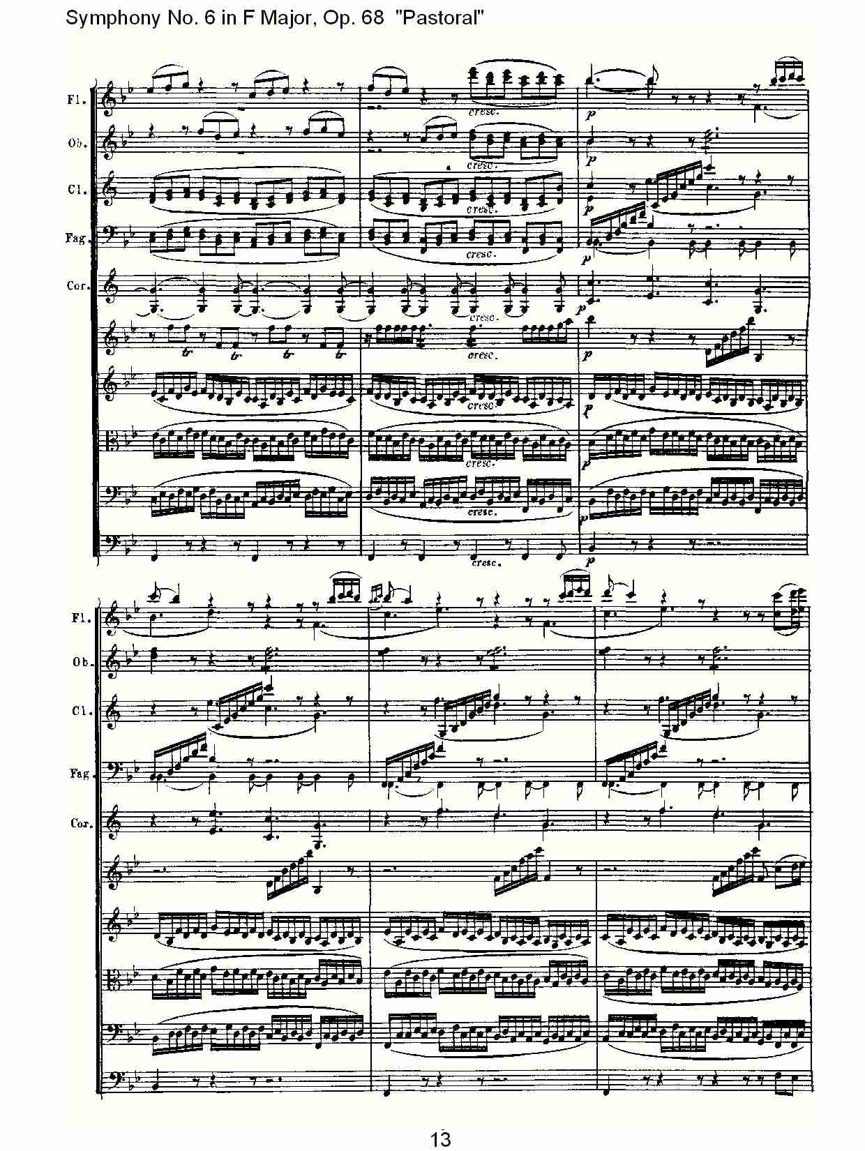 F大调第六交响曲 Op.68 “田园” 第二乐章总谱（图13）
