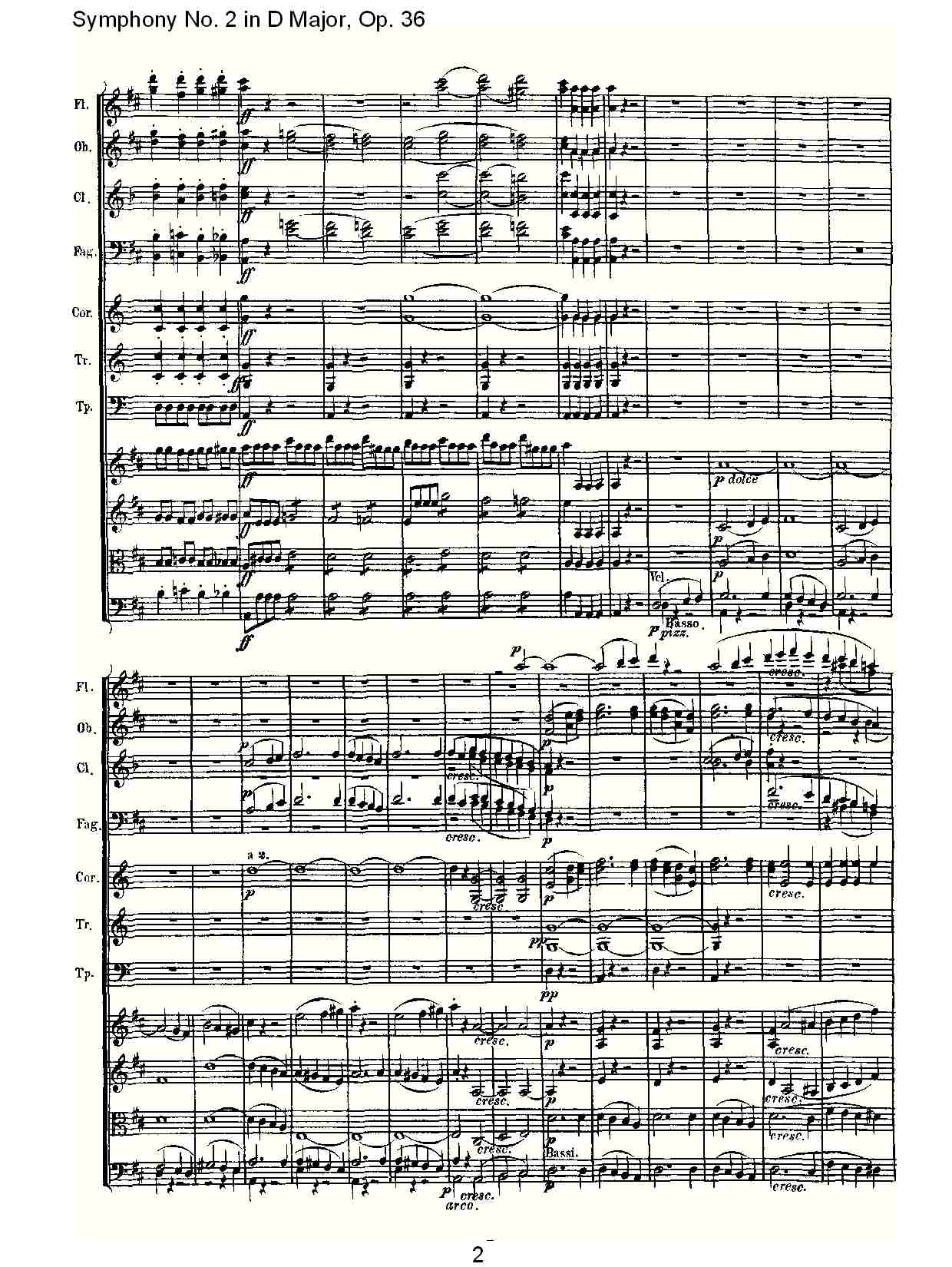 D大调第二交响曲 Op. 36  第四乐章总谱（图2）