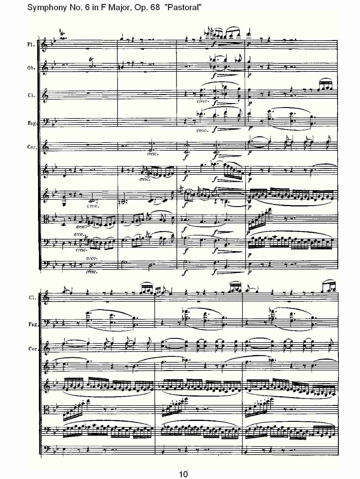 F大调第六交响曲 Op.68 “田园” 第二乐章总谱（图10）