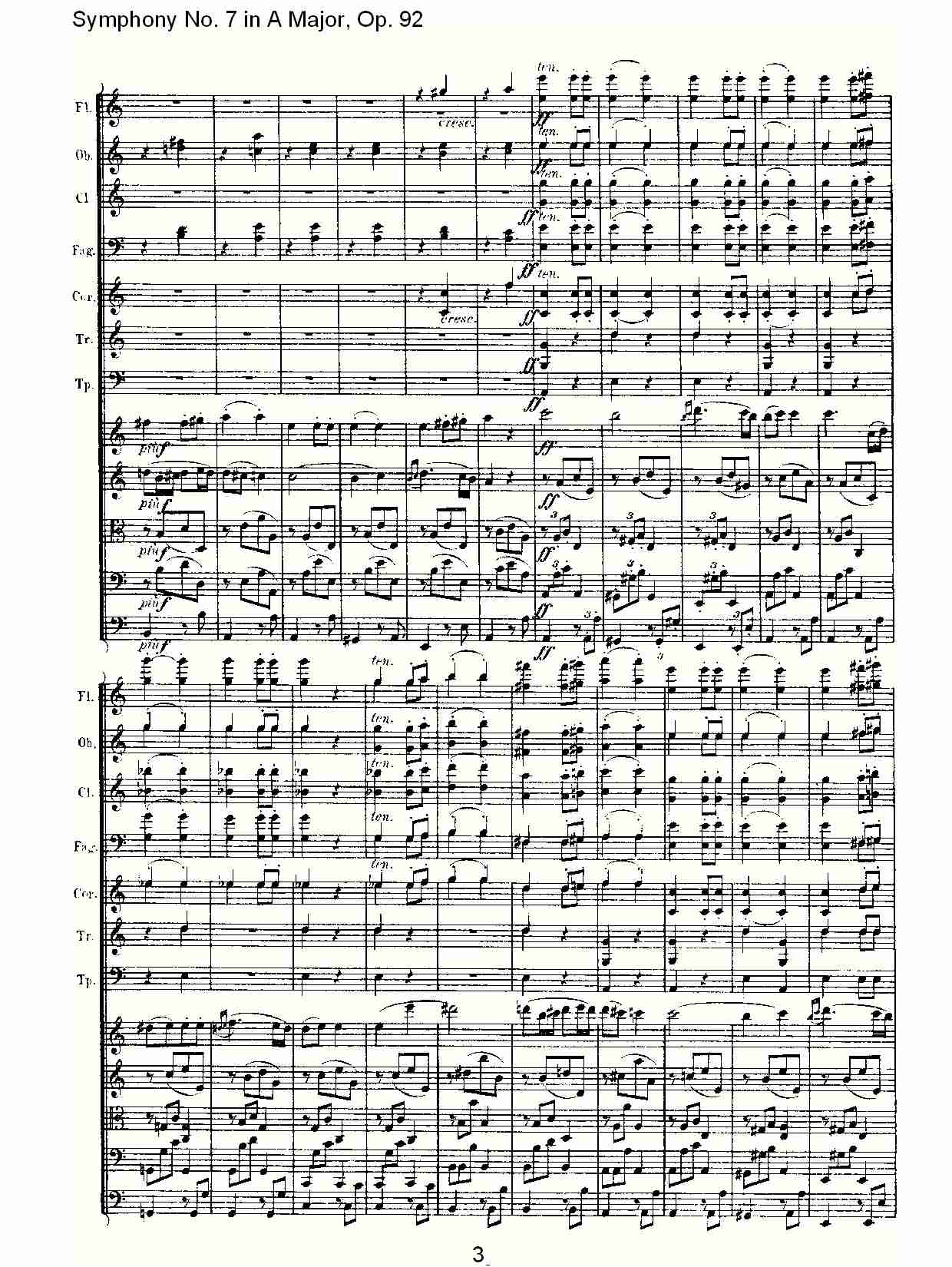 A大调第七交响曲 Op.92 第二乐章总谱（图3）