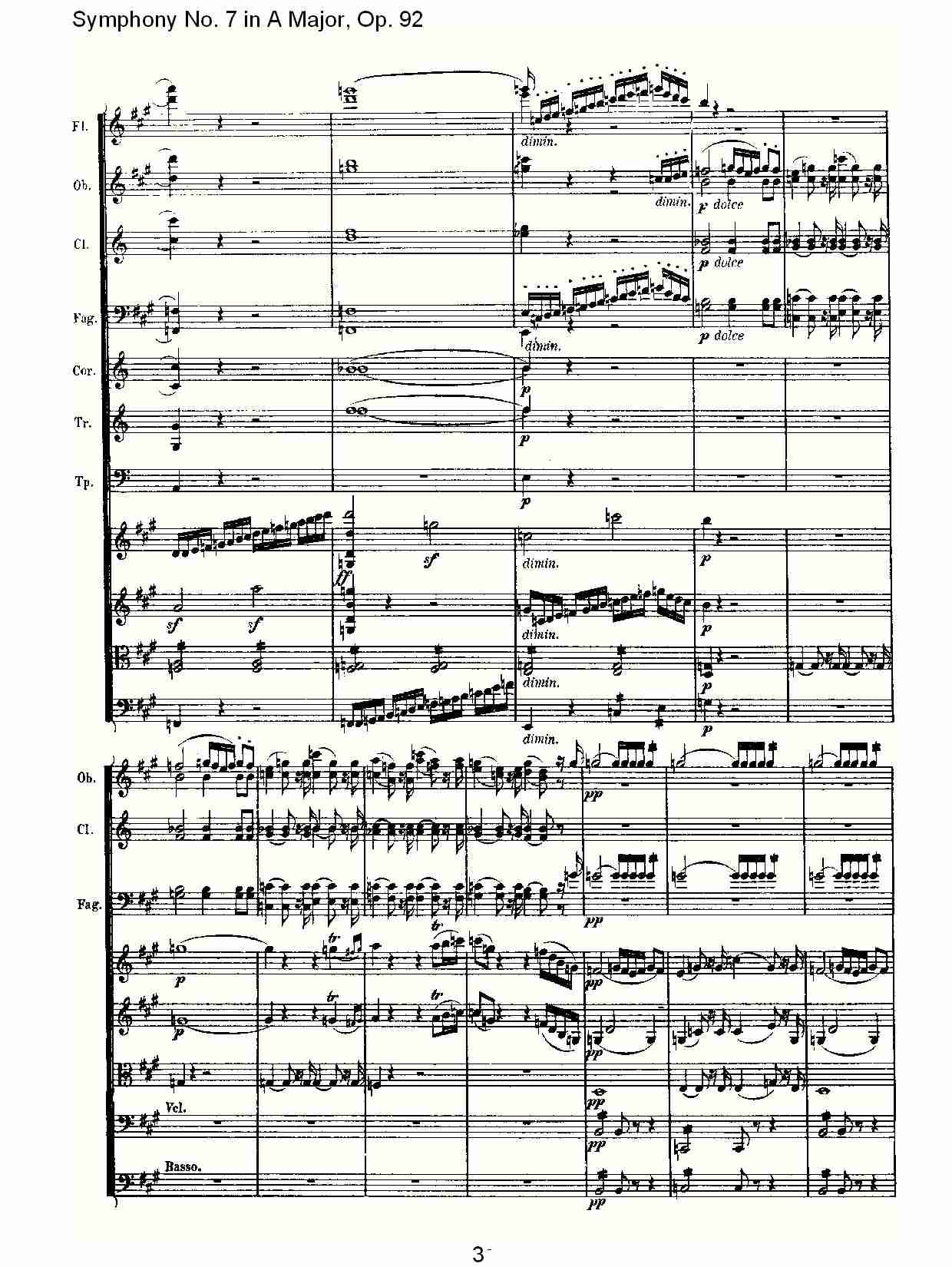A大调第七交响曲 Op.92 第一乐章总谱（图3）