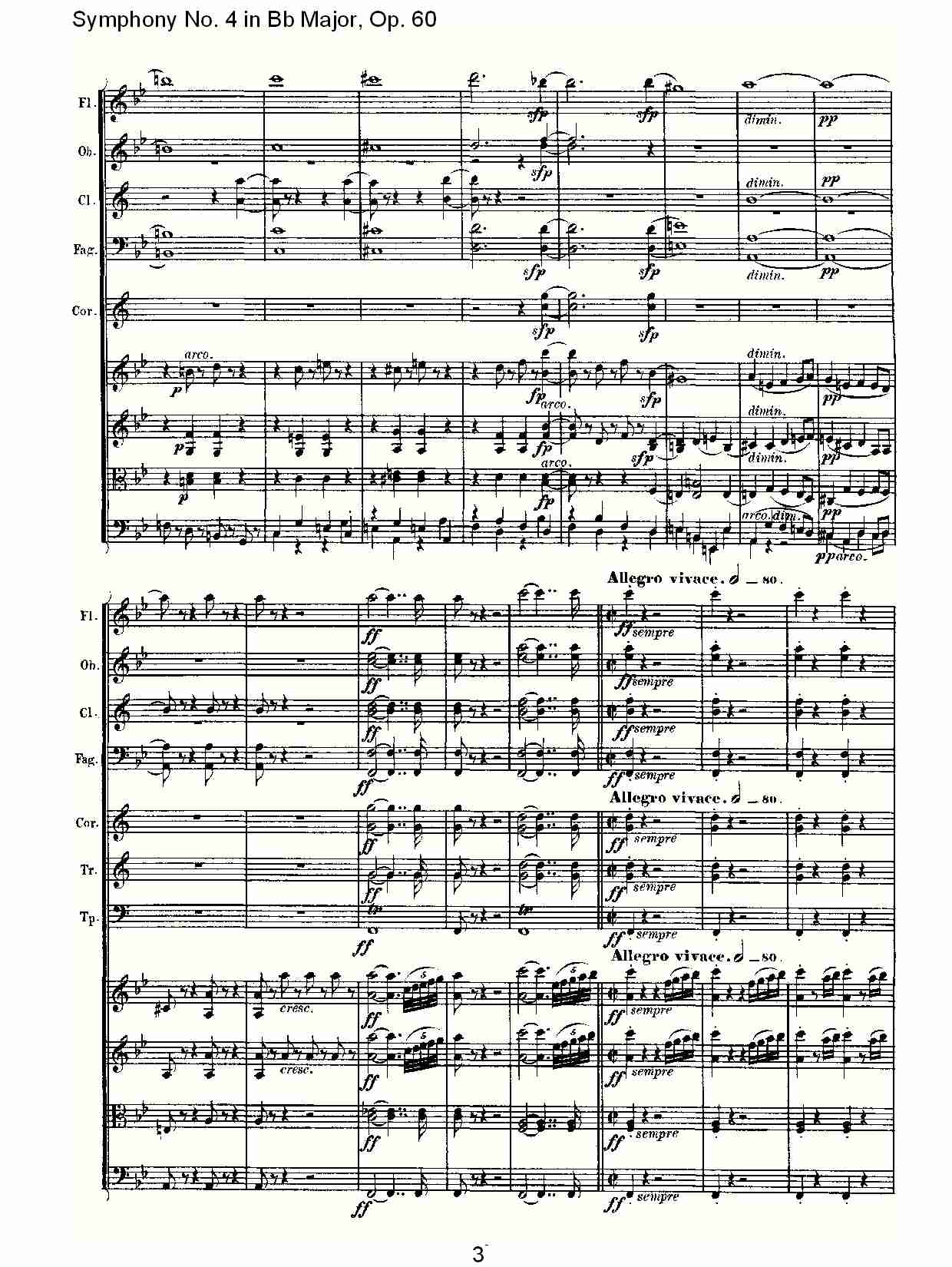 bB大调第四交响曲 Op.60第一乐章总谱（图3）