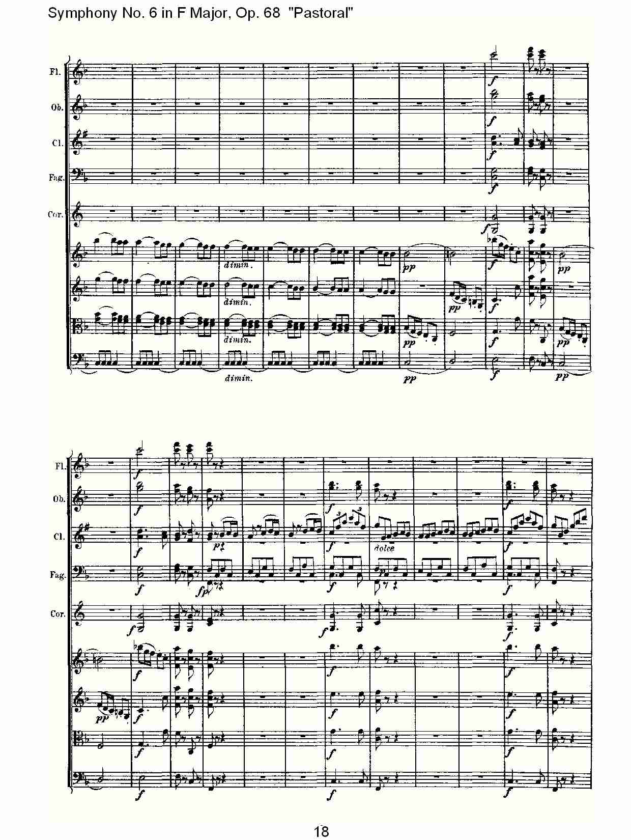 F大调第六交响曲 Op.68 “田园” 第一乐章总谱（图17）