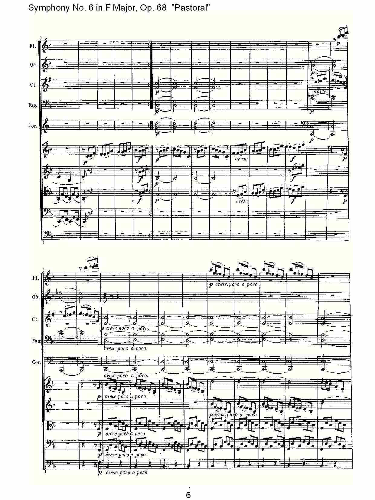 F大调第六交响曲 Op.68 “田园” 第一乐章总谱（图6）