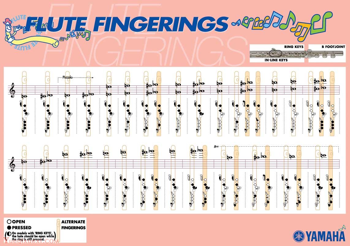 Yamaha 高清长笛指法表