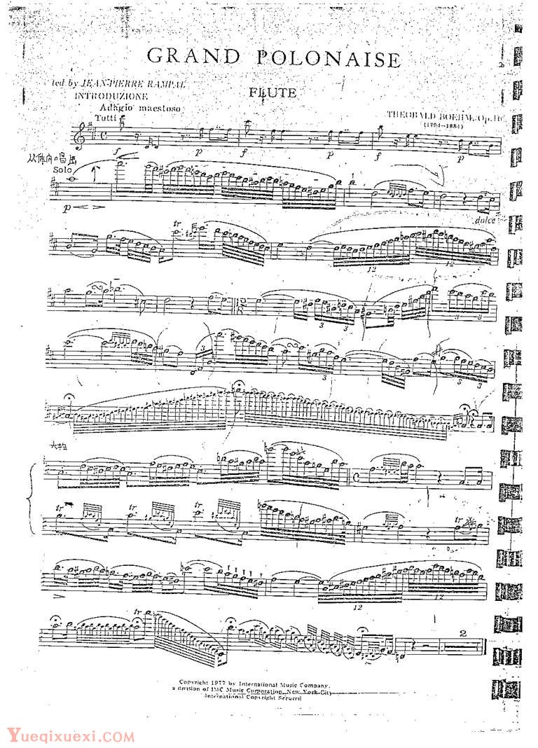Grand Polonaise (flute)大波兰舞曲(长笛分谱)