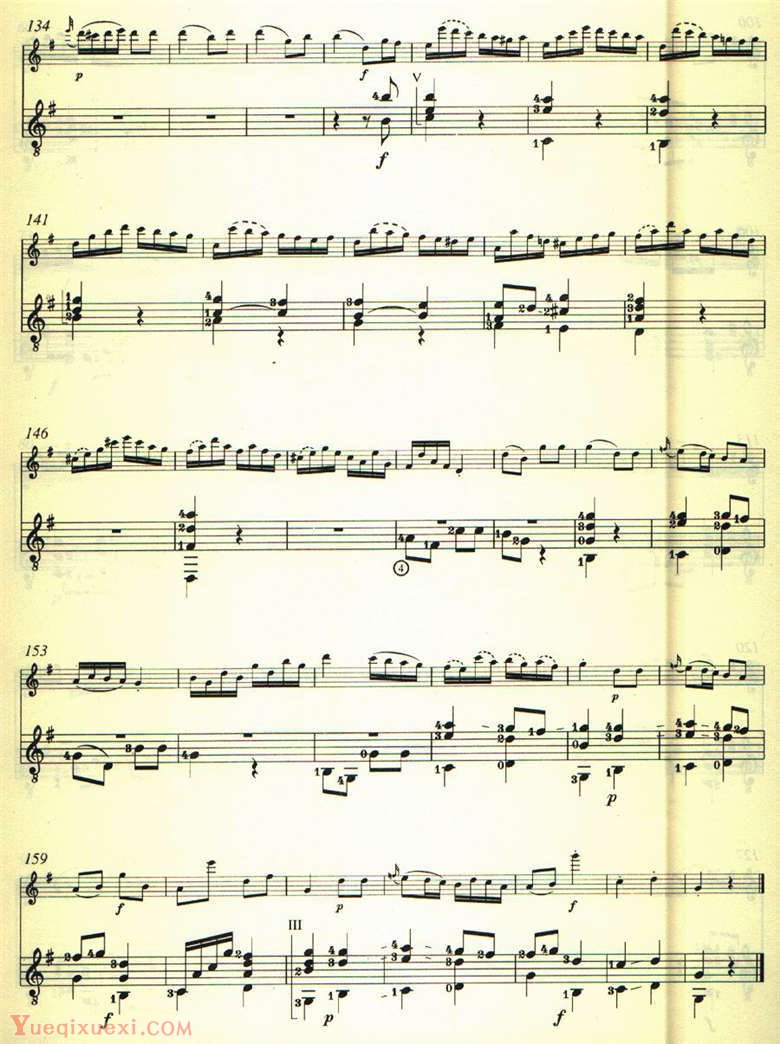 长笛与吉他乐谱：回旋曲 C.P.E. 巴赫