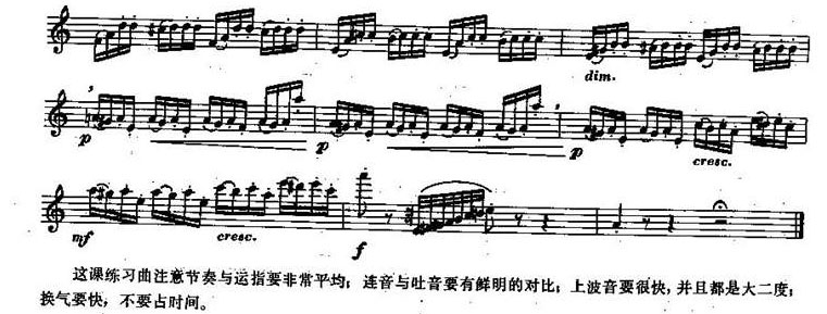 长笛练习曲100课：第94课 节奏与运指练习曲