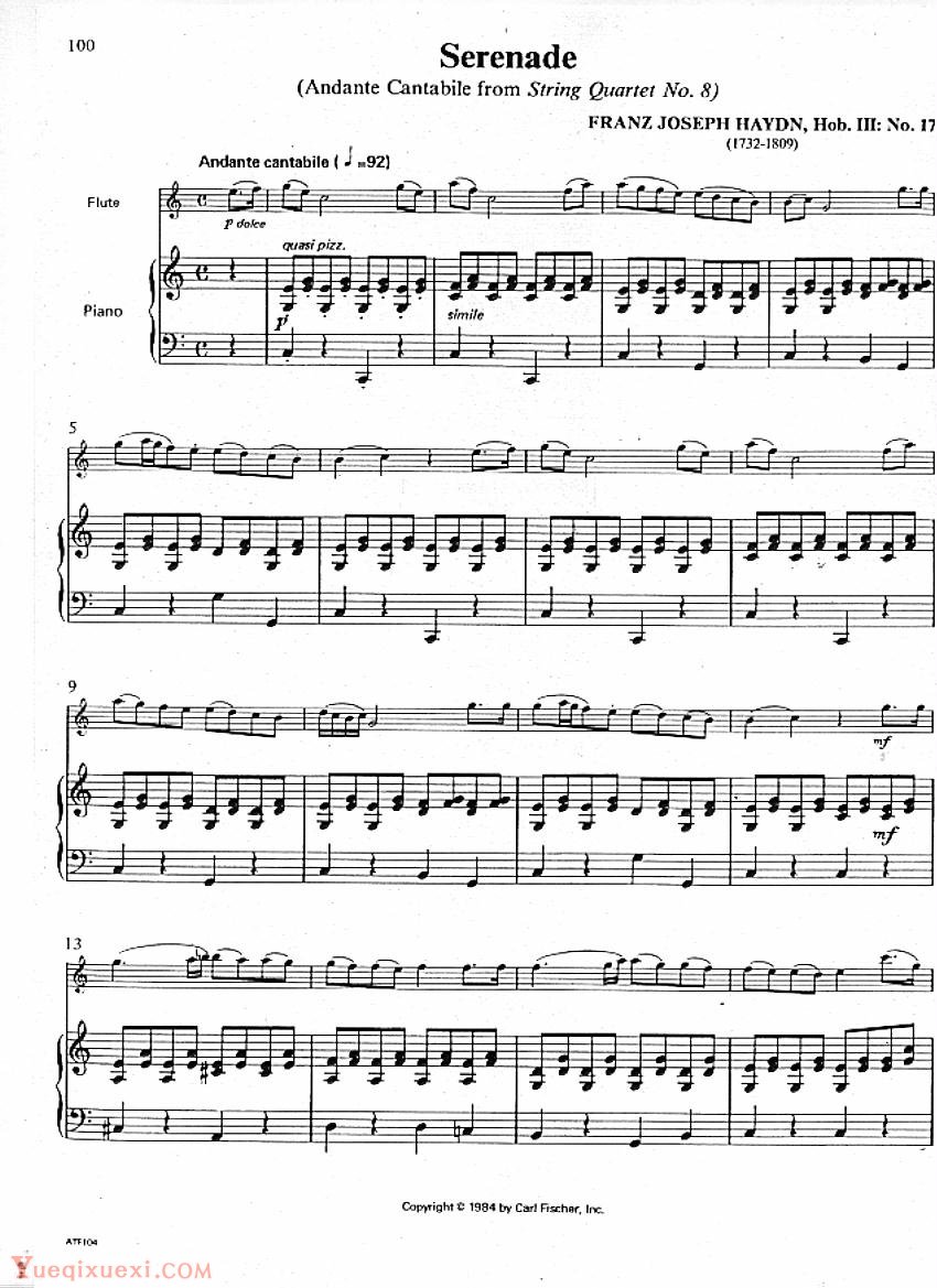 Serenade(Andante Cantabile from String Quartet No.8) 