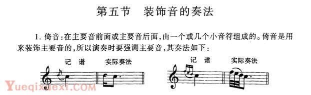 单簧管的基本吹奏技巧：装饰音的奏法之倚音