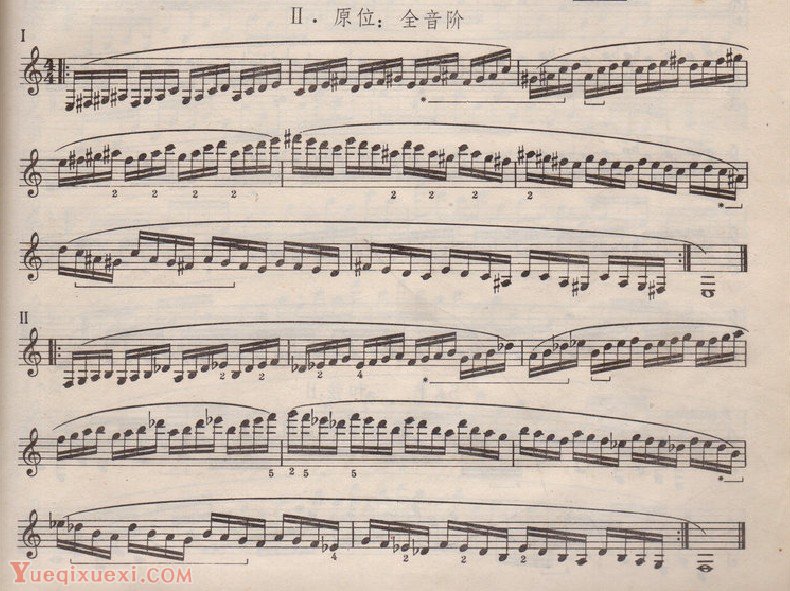高清单簧管(级进分解音阶原位 全音阶)每日练习谱