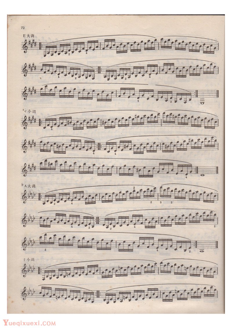 单簧管(四度音阶 自然音阶)每日练习谱