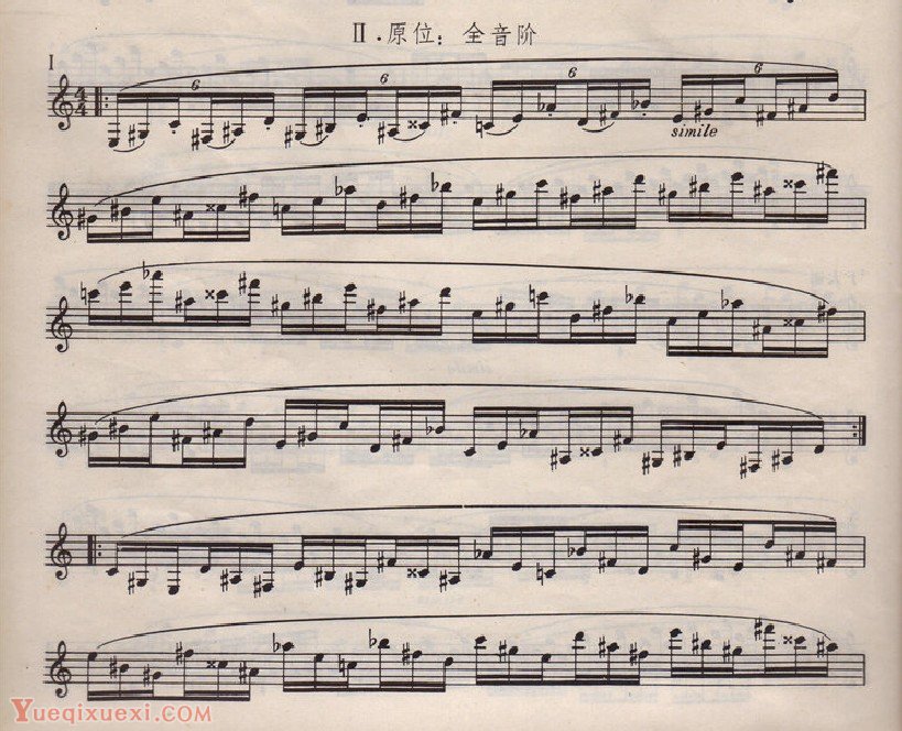 单簧管(级进六和弦 原位全音阶 )每日练习谱