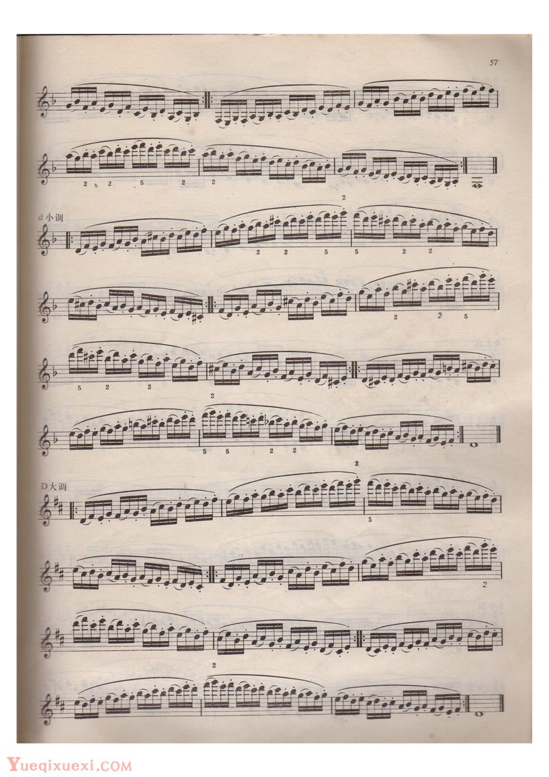单簧管(三度音阶 自然音阶)每日练习谱
